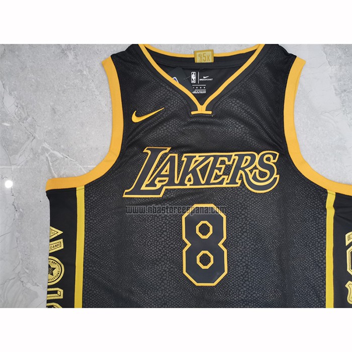 Camiseta Los Angeles Lakers Kobe Bryant NO 8 24 Retirement Negro